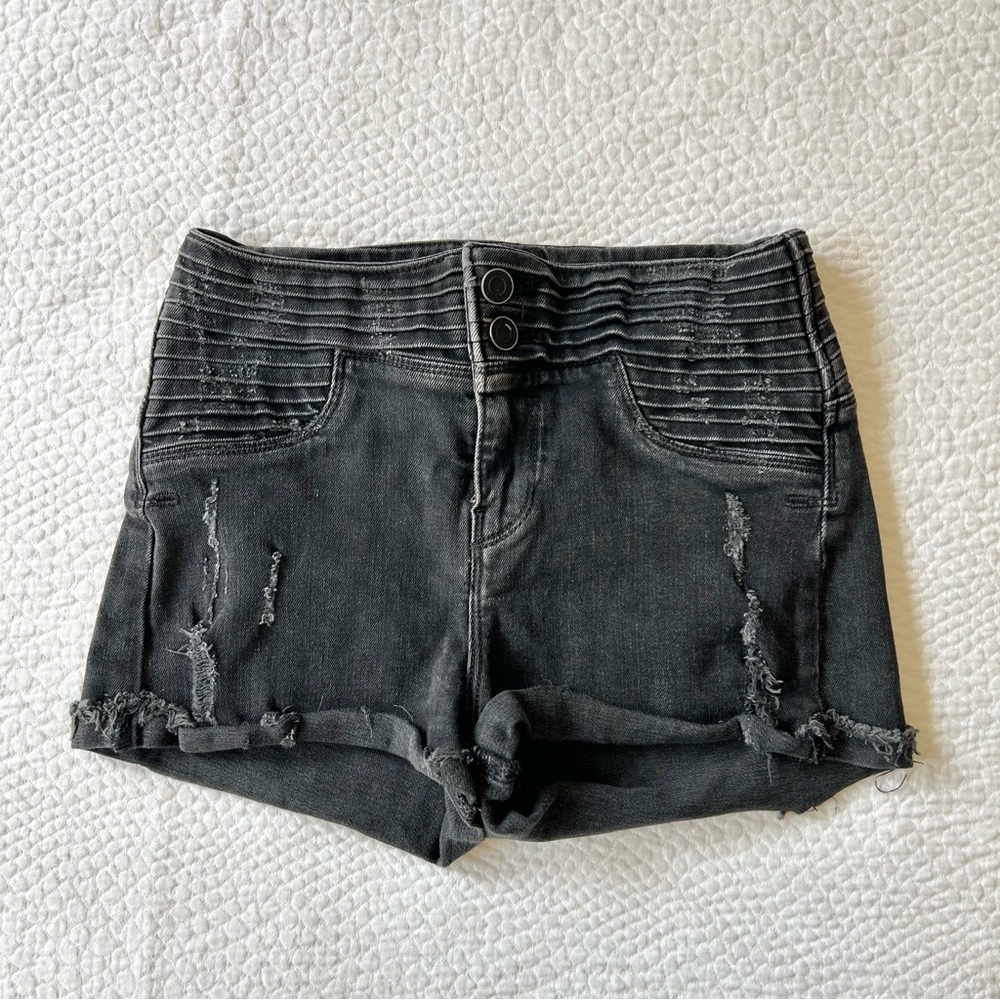 RtA REVOLVE Black Distressed Jean Shorts